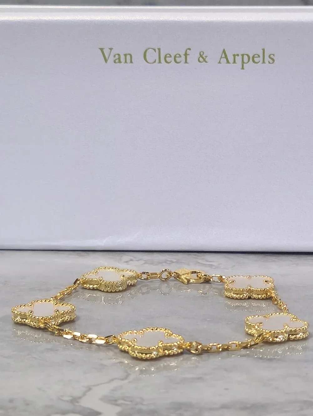 Van Cleef & Arpels Alhambra Mother-of-Pearl Bracelet - Gold Clovers✨️